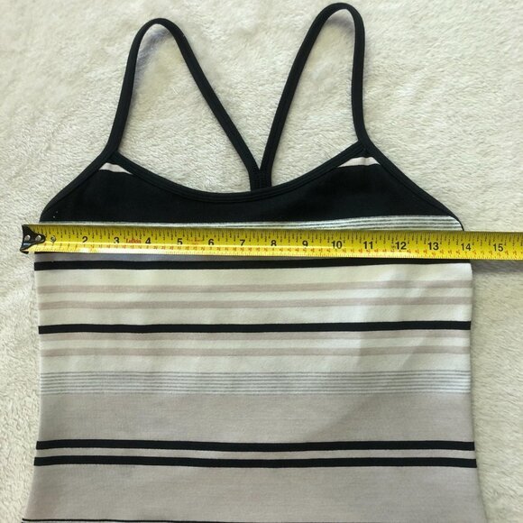 LULULEMON Power Y Tank *Luon Groovy Stripe Static Wave Dune / Black Size 6 - Picture 6 of 9